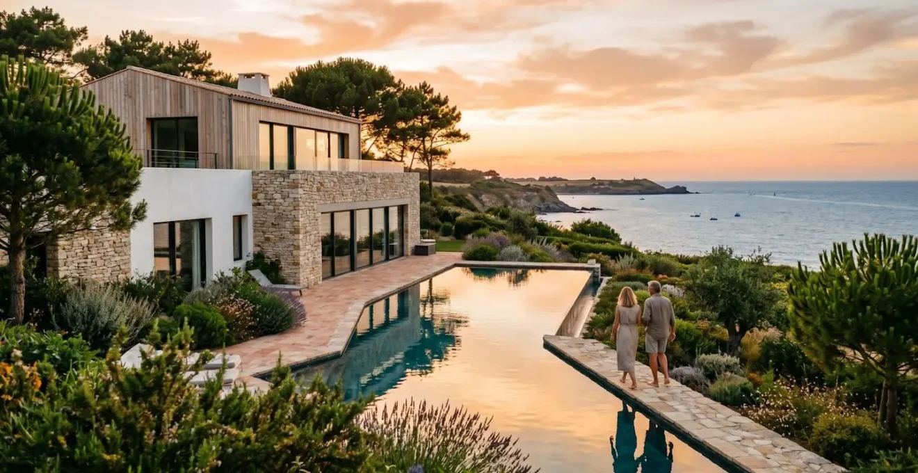 Luxury villa with overflow pool and direct sea access on Île de Ré